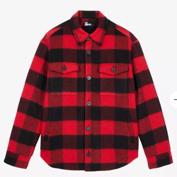 The Kooples Other - The Kooples Plaid Wool Blend Overshirt Valentine, Medium, Red/Black MSRP $615